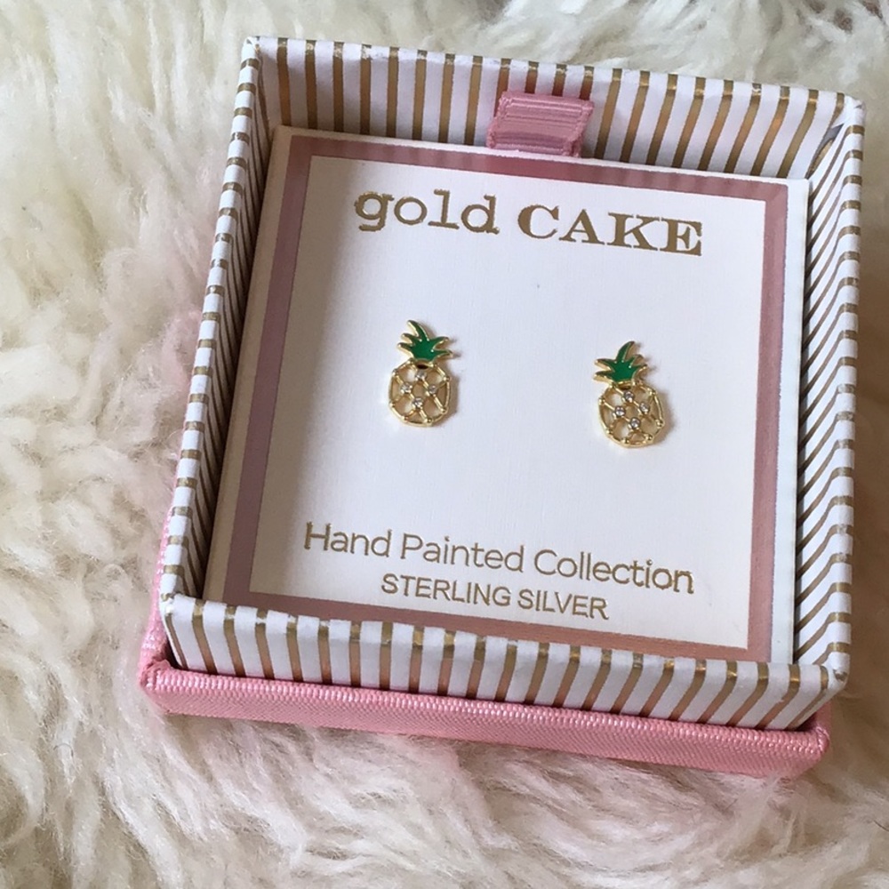 Sterling silver pineapple earrings.
